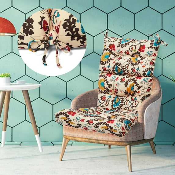 Chair Patio Cushion Chair Pads, Patio High Back Lounger Patio Cushion Seat Back Solid Chair Cushion High Rebound Foam Rocking Chair Cushions