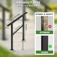 2 Pack 4 Step Hand Rails for Outdoor Steps, Porch Railing for 3 to 4