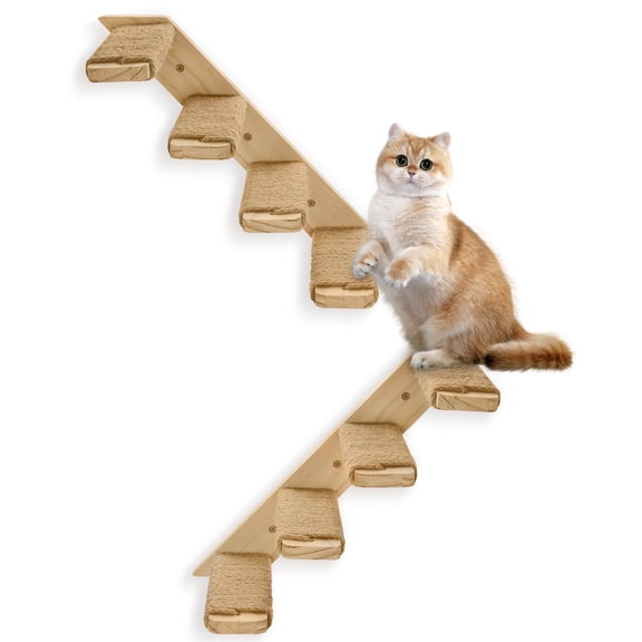 2 Pack 4 Steps Cat Wall Shelves And Stairs With Sisal Rope.cat Steps/ladder Furniture & Tree Supplies(catstairs 2pack-4steps)