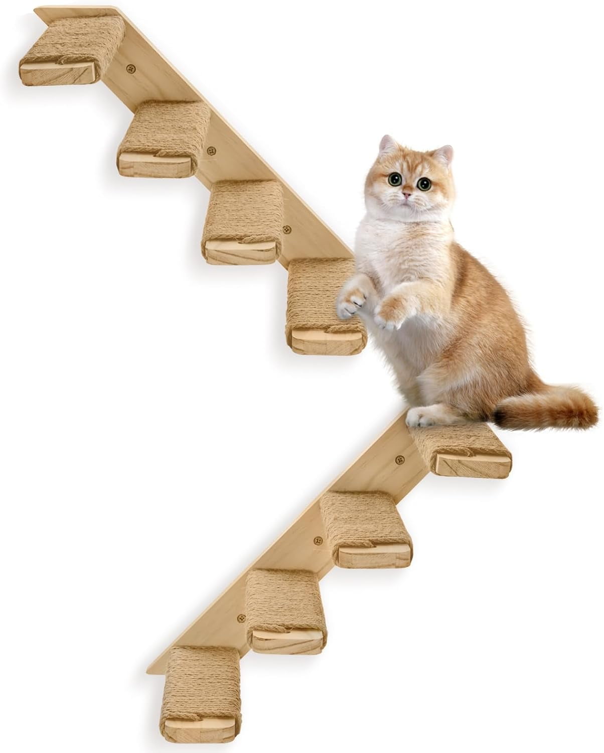 2 Pack 4 Steps Cat Wall Shelves and Stairs with Sisal Rope.Cat Wall ...