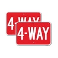 thumbnail image 1 of (2 Pack) 4-Way | 12" X 18" Heavy-Gauge Aluminum Sign | Rust Free Aluminum, Weather Resistant, Waterproof, Fade Resistant, 2 Pre-drilled Holes, 1 of 4