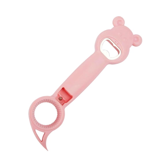 4-in-1 Manual Lid Remover | Bear-Shaped Bottle & Can Opener for Seniors & Arthritic Hands | Stainless Steel Kitchen Tool with Easy-Grip Design