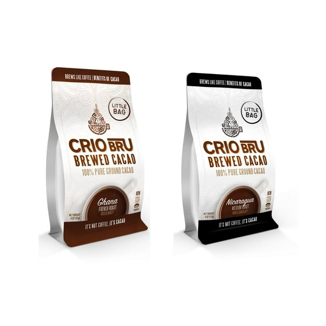 2 Pack 4 oz Little Bag Ghana Bundle Organic Healthy Brewed Cacao