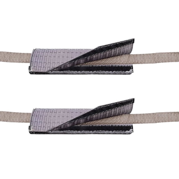 2 Pack 4" x 12" Heavy-duty Polyester Cordura Flat Quick Sleeve Wear Pad for 1" & 2" Web Slings - Gray