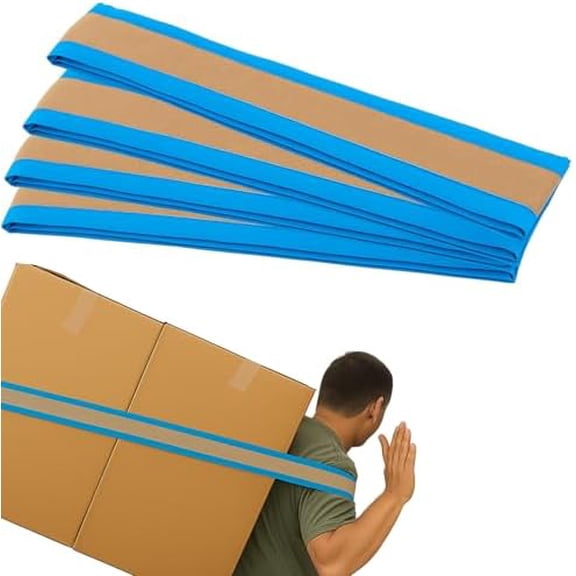 2 Pack 4" x 15 ft Lifting Sling Straps, Burlap Heavy Duty Sling, 4 Ply Reinforced Moving Hump Lift Straps with Blue Edge for Furniture, Appliances, Tree Saver, Machine Hoist and Recovery