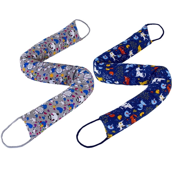 2 Pack 40 Inch 4 Inch Wide Under Door Blocker Door Draft Stopper, Bottom Blocker Weighted Gap Filler Saving Energy Sound Air Noise Light Stopper Canvas Cotton Cartoon Print 2.8Lb
