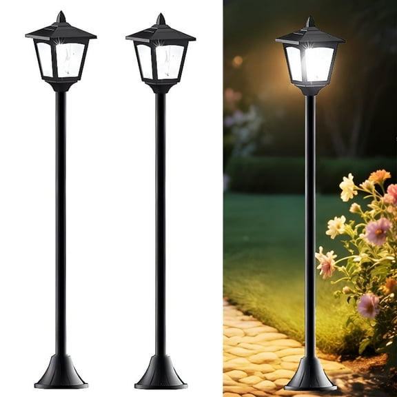2 Pack 40-Inch Solar Post Lights Outdoor, LED Landscape Lights with Auto Dusk to Dawn, Waterproof for Patio, Yard, Pathway, Driveway