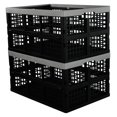 2Pack 40 L Plastic Collapsible Storage Crates, Large Stackable Storage