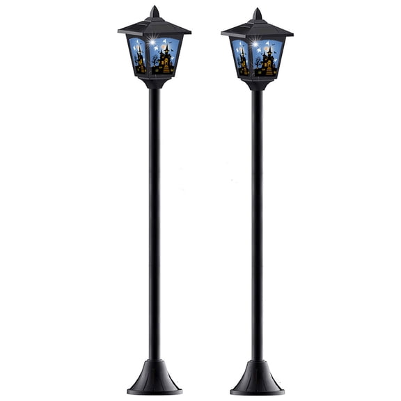 Kanstar Solar LED Lamp Post Lights, 40 Inch Outdoor Garden Pathway Lighting, Durable Pole, Dusk till Dawn, Waterproof, 2 Pack