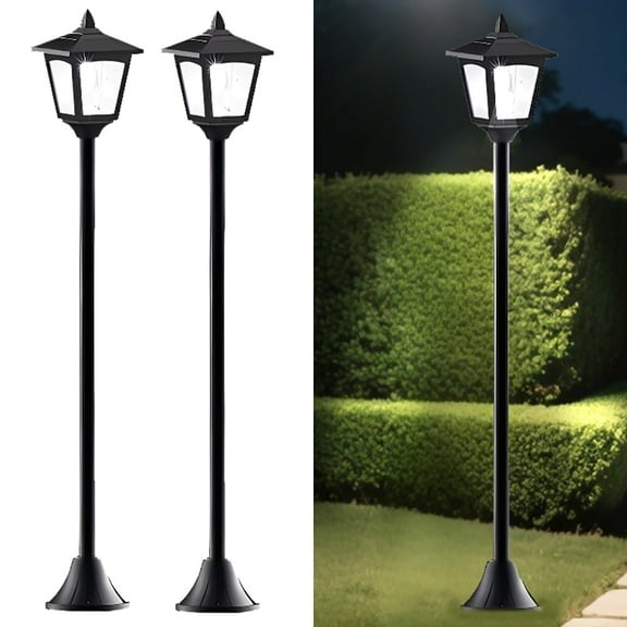 Kanstar 2 pack 40" Solar Lamp Post Lights  Waterproof LED Dusk to Dawn Outdoor Lighting for Patio, Driveway, Garden, Pathway, Yard