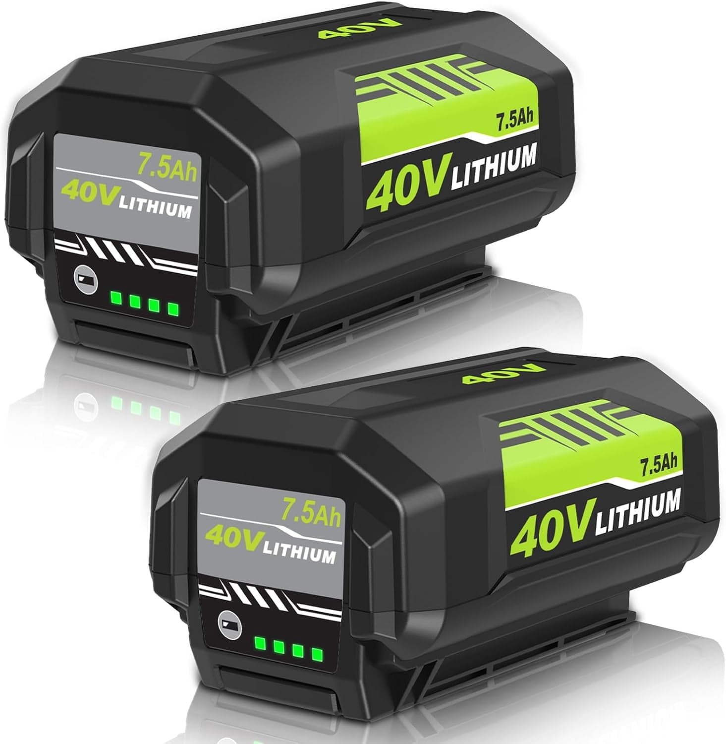 2 Pack 40 Volt 7500mAh OP40601 Battery Replacement for Ryobi 40V Batteries Compatible with Ryobi 40V Lithium ion Battery OP4026 OP40602 OP4050A OP4040 OP4030 OP4050