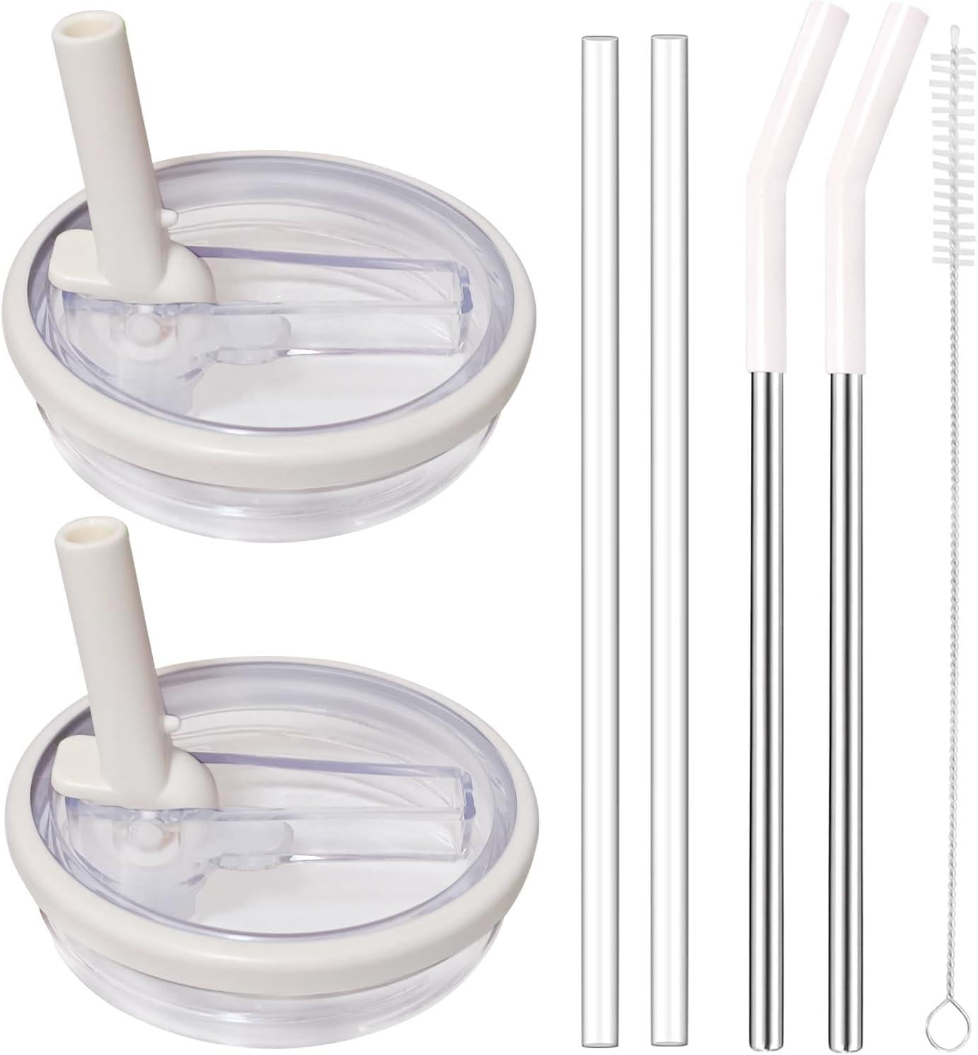 2 Pack 40 Oz Tumbler Flip Straw Lid Replacement - Leak-Proof Lid For Stanley Quencher Cup, No-Spill Straw Cover, BPA-Free Plastic