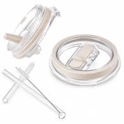 2 Pack 40 oz Leak Proof Lid Fit for Stanley Quencher H2.0 40oz Only, Stanley Cup Accessories, Flip Straw Lid Replacement 40 oz, BPA Free, Leakproof, No Spill Tumbler Top Cover Beige, Beige