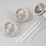 2 Pack 40 oz Leak Proof Lid Fit for Stanley Quencher H2.0, Stanley Cup Accessories, Flip Straw Lid Replacement, BPA Free, No Spill Tumbler Top Cover Beige