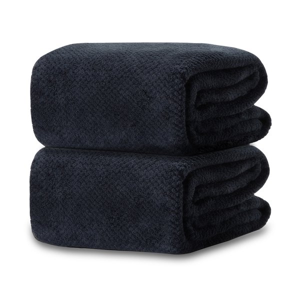 2 Pack 40"x 80" Extra Large Bath Towel Sheet Set, Oversized Bath Sheet Towels for Adults Soft Highly Absorbent Quick Dry Towels Set for Bathroom Hotel Spa Black
