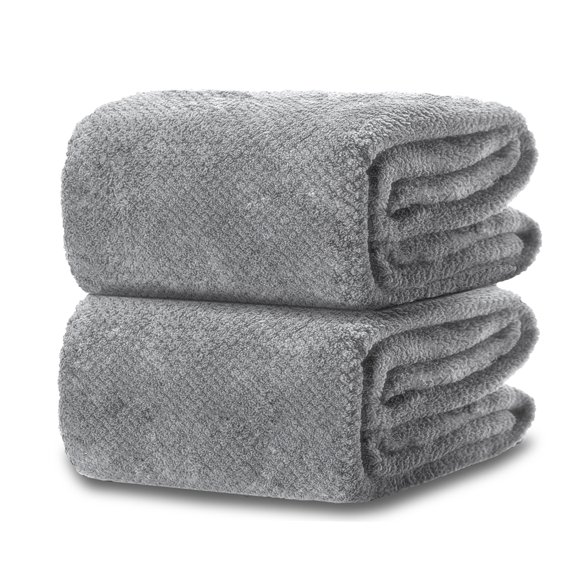 2 Pack 40"x 80" Extra Large Bath Towel Sheet Set, Oversized Bath Sheet Towels for Adults Soft Highly Absorbent Quick Dry Towels Set for Bathroom Hotel Spa Gray