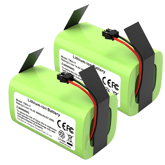 2 Pack 4000mAh 14.4V Replacement Battery for Ecovacs Deebot N79 N79S DN622 Eufy RoboVac 11 11S 11S MAX 12 15C 15C-MAX 15T 30 30C 30MAX 35C Shark RV750 RV720 RV700 Robot Vacuum Cleaner Battery