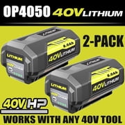 2 Pack 40V Battery Replacement for Ryobi 40 Volt 8.0Ah Lithium OP4050 OP40602 OP40261 OP4060 OP4030