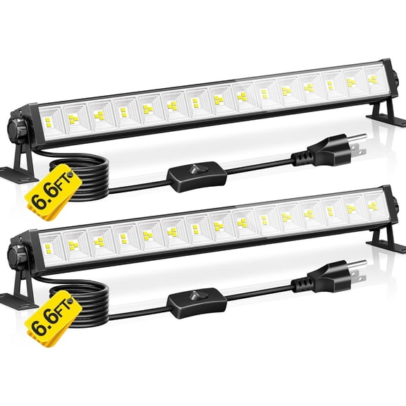 2 Pack 40W LED Shop Lights with 6.6FT Power Cord Switch 5400LM 6000K Daylight White Plug in Garage Light Work Light for Workbench Workshop Shed Warehouses Indoor