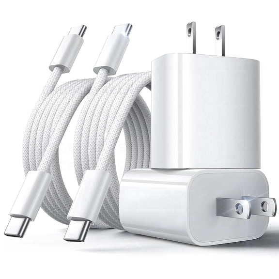 2-Pack 40W USB C Super Fast Charger with 6FT USB C Fast Charging Cable Compatible with iPhone 17/16/15, Power Adapter Electronic Accessories