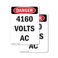 thumbnail image 1 of (2 Pack) 4160 Volts AC OSHA Danger Sign 12 Inch X 18 Inch Indoor / Outdoor Rust-Free Aluminum Metal Signs for Workplace, Workshop, and Construction Site, Made in the USA, 1 of 8