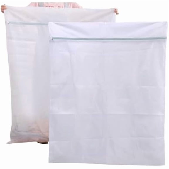 2 Pack 43 x 35 inch Oversize Laundry Bags Mesh Wash Bags, Large Delicates Bag for Washing Machine, Jumbo Laundry Sack for Washing Delicates, Big Clothes, Bed Sheet, Bedcover, Blanket (2)