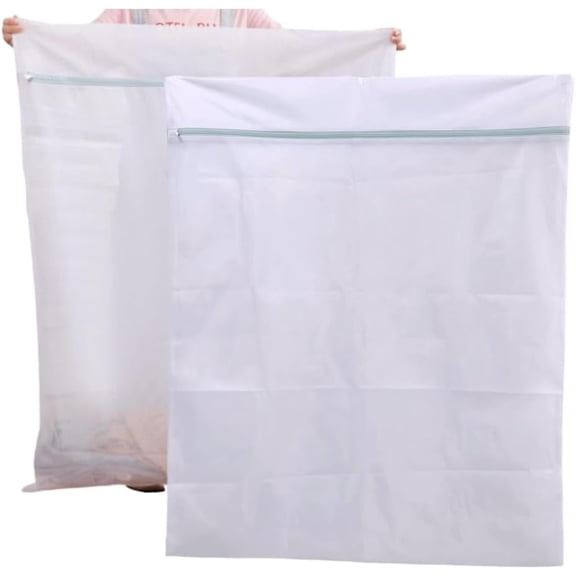 2 Pack 43 x 35 inch Oversize Laundry Bags Mesh Wash Bags, Large Delicates Bag for Washing Machine, Jumbo Laundry Sack for Washing Delicates, Big Clothes, Bed Sheet, Bedcover, Blanket (2)