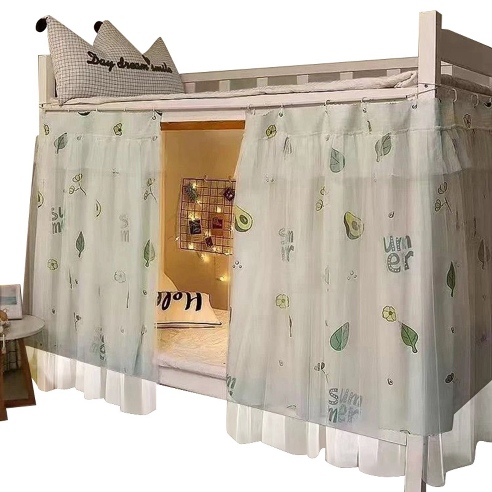 2 Pack 45*78in Cute Bunk Bed Curtains Dorm Home Blackout Privacy Bed ...