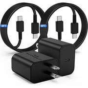 2 Pack 45W Samsung USB-C Super Fast Charger 6FT Type C Charger Cable Cord Fast Charging Android Phone Wall Charger Block for Samsung Galaxy S26/S25 Ultra/S24+/S23 Ultra/S23/S23+/S22/S22 Ultra/S22+