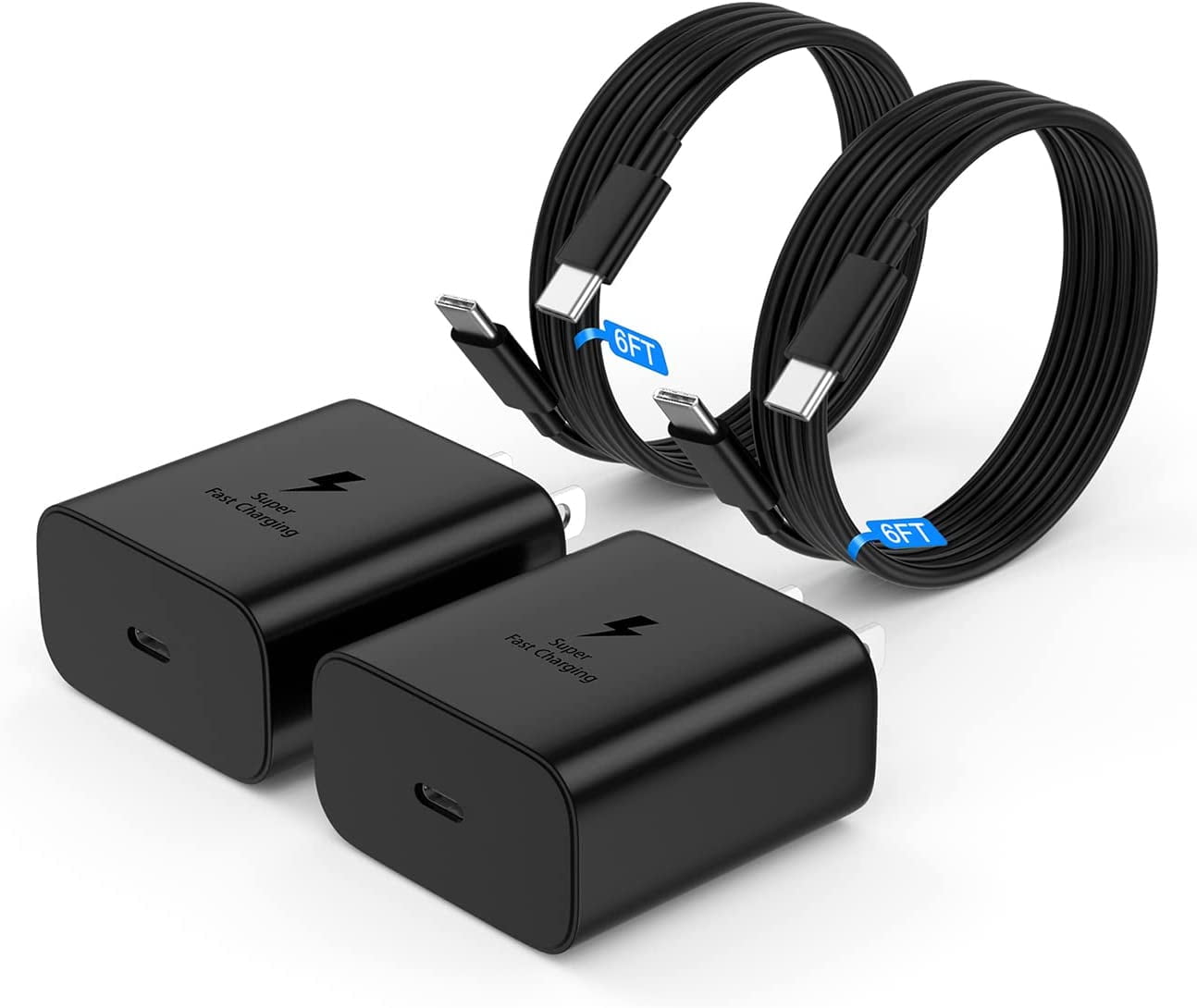 [2 Pack] 45W USB C Super Fast Charger for Samsung Galaxy A71 5G - High-Speed Super Fast Charging 45W Wall Charger Kit with 6FT USB C Cable - Black