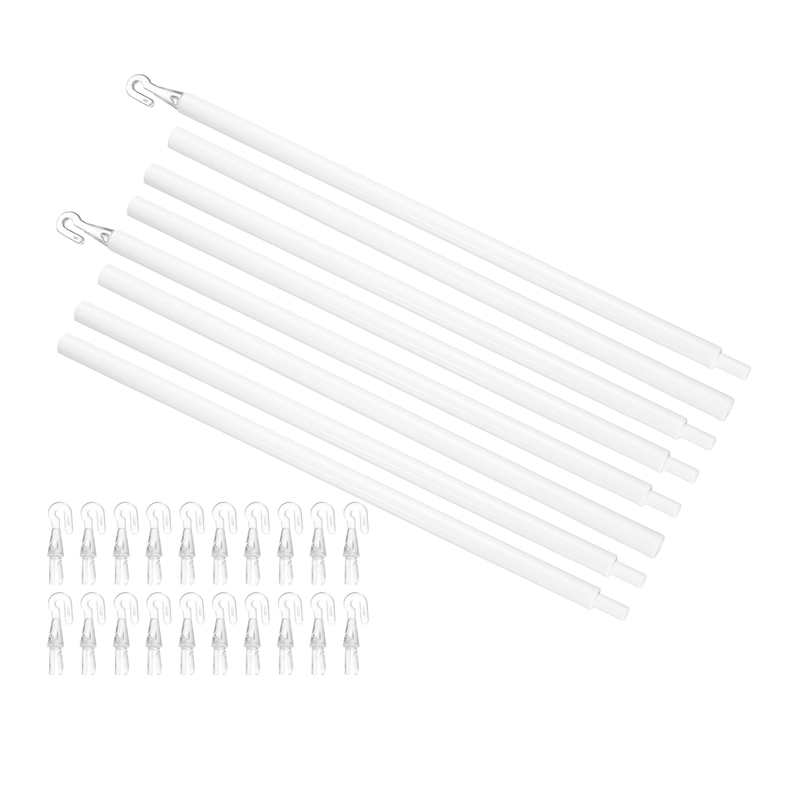 Uxcell 2 Pack 46" Blinds Wand Replacement, Combinable Blinds Tilt Wand with Hook, Vertical Blind Rod Stick for Window Curtain Opener Accessory, White