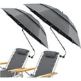 thumbnail image 1 of 2 Pack 48.6" Double Canopy Umbrella with Clamp, UPF50+ Beach Chair Umbrella with clip, 360°Adjustable Portable Outdoor Wheelchair, Patio, Golf Carts,Camping(Not Include Chair), 1 of 10