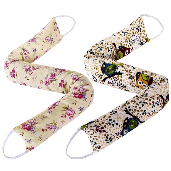 2 Pack 48 Inch 4 Inch Wide Under Door Blocker Door Draft Stopper, Bottom Blocker Weighted Gap Filler Saving Energy Sound Air Noise Light Stopper Canvas Cotton Cartoon Print 2.8Lb