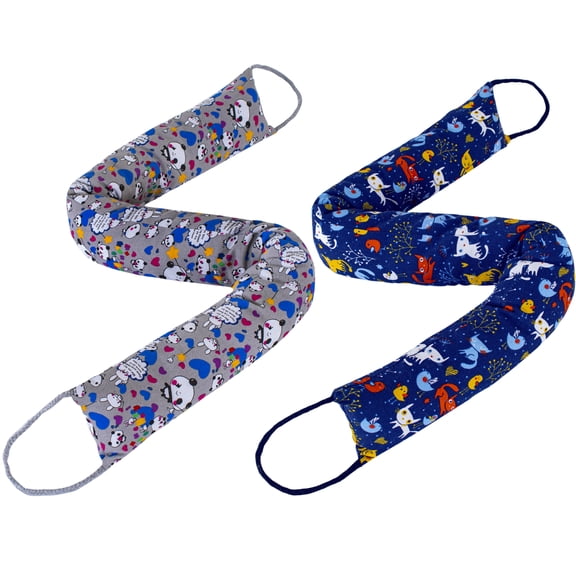 2 Pack 48 Inch 4 Inch Wide Under Door Blocker Door Draft Stopper, Bottom Blocker Weighted Gap Filler Saving Energy Sound Air Noise Light Stopper Canvas Cotton Cartoon Print 2.8Lb