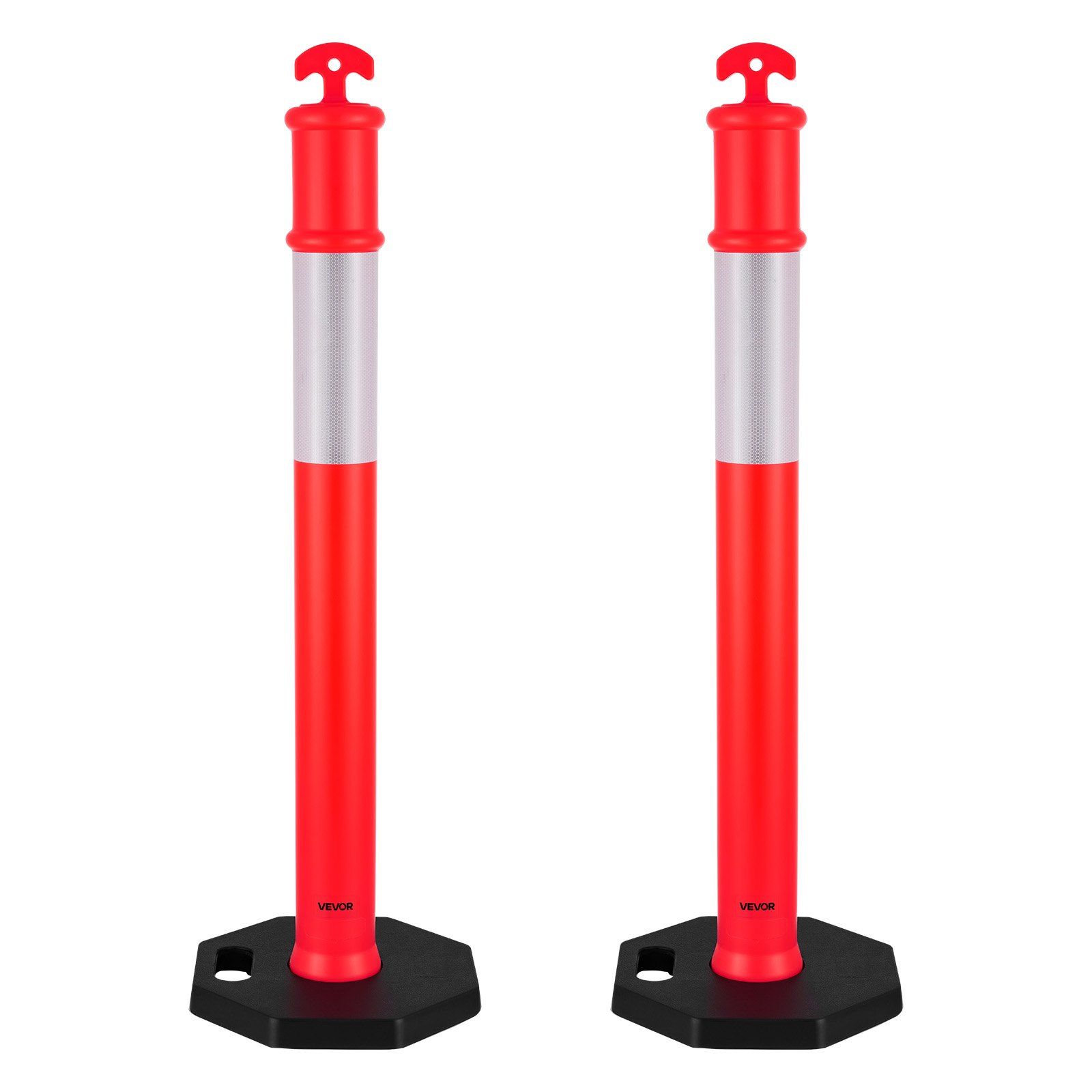 2 Pack 48 Inch Heavy Duty Traffic Delineator Posts with Weighted Base ...