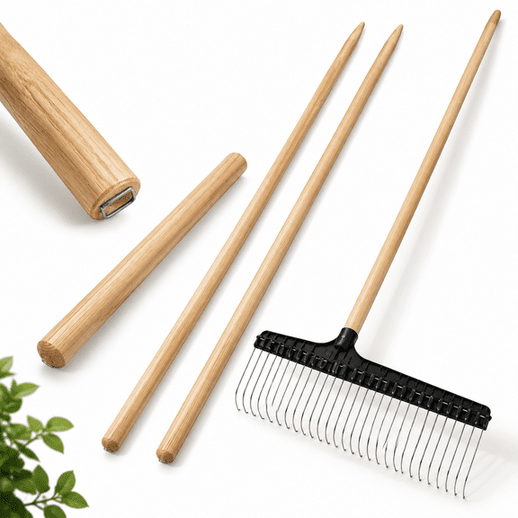 2 Pack 48 Inch Replacement Wood Rake Handle For Leaf
