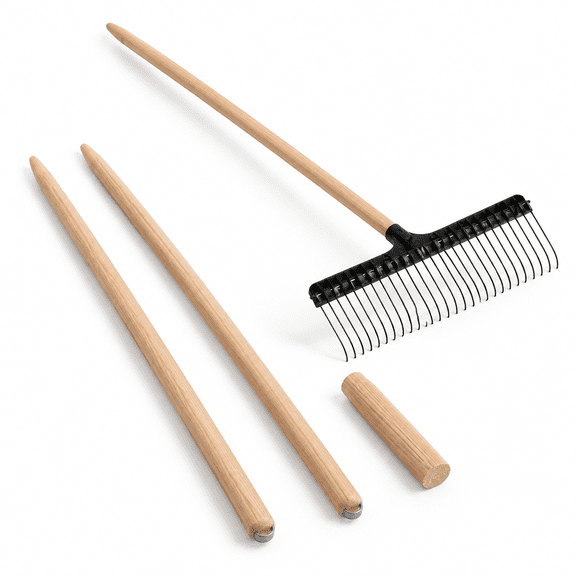 2 Pack 48 Inch Replacement Wood Rake Handle for Garden and Lawn Tools