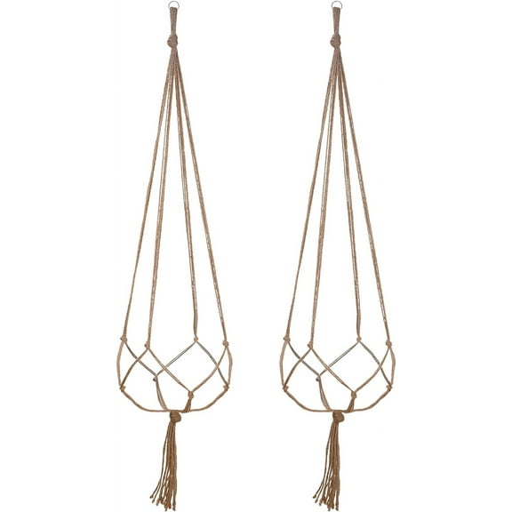 2 Pack 48 Inches Large Macrame Plant Hanger Rope to Hang Flower Pot Plant Holder for Indoor Outdoor Decorations