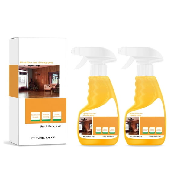 2-Pack 4oz Floor Wax Polishing & Repair Spray - Color Nourishing Floor Cleaner, Prevents Cracking for Hardwood & Tile Floors ( Yellow )