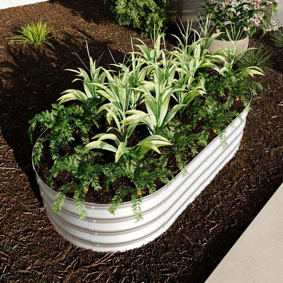 2 Pack 4x2x1ft Raised Garden Bed Kit, Galvanized Planter Raised Garden Beds for Outdoor for Vegetables,Flowers &Herbs, Heavy Duty, Rust-Resistant, Easy Assembly