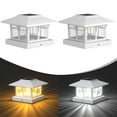 thumbnail image 1 of 2 Pack 4x4 Solar Post Cap Lights, Fence Deck Post Lights Outdoor Solar Powered Waterproof with Two Light Modes Warm&Cool White for Garden Patio Decor (White ,2), 1 of 8