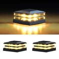 thumbnail image 1 of [2 Pack] 4x4 Solar Post Cap Lights Outdoor Waterproof Fence Deck Post Lights with High-Brightness LEDs, Dual Light Modes Warm & Cool White. (Balck,2), 1 of 7