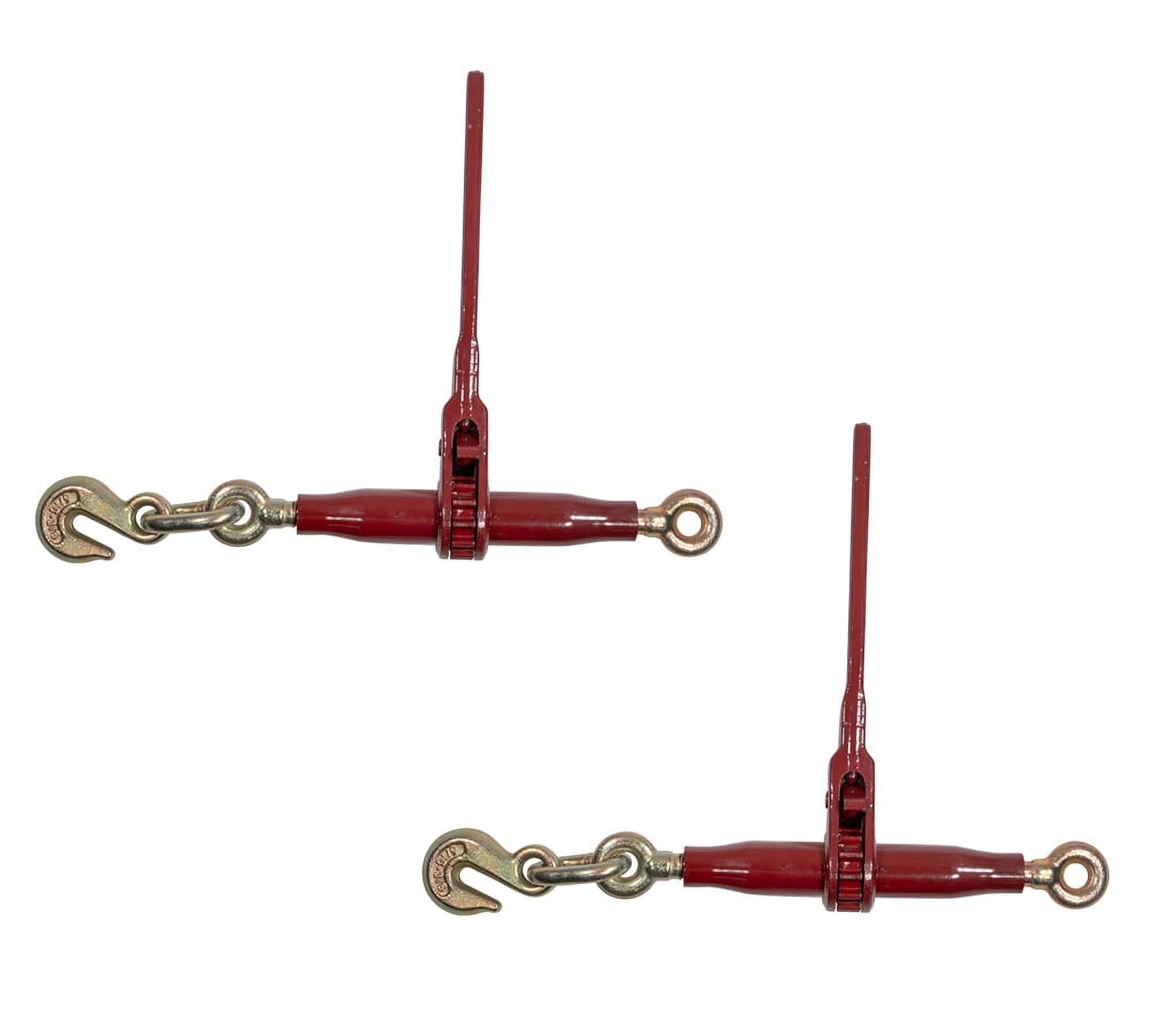 2 Pack 5/16"3/8" Heavy Duty Ratchet Lever Load Binder w/Grab Hooks and
