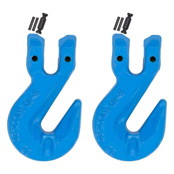 2 Pack 5/16" Grade 100 Cradle Clevis Grab Hook for Lifting - 5,500 LBS WLL Heavy Duty Tow Chain Hook for Trailer/Truck Transport