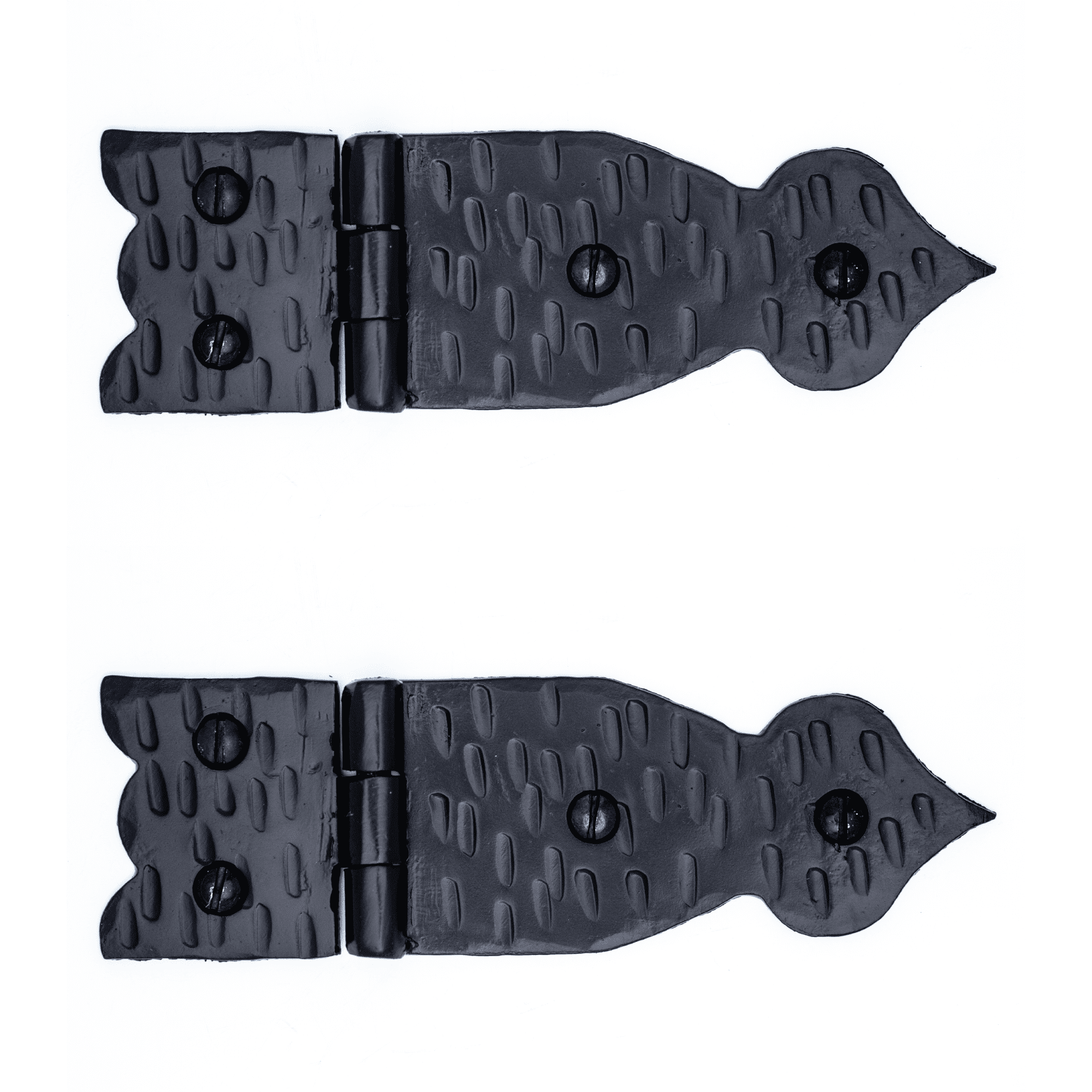 2 Pack 5.25 inch Decorative Hinges Black Wrought Iron Hinges Decorative