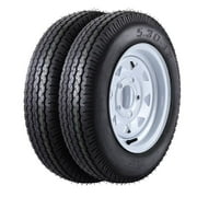 2 Pack 5.30-12 5.30x12 530-12 5.30-12 Trailer Tires with 12" Rims, 5 Lug on 4.5", Load Range C, 6PR