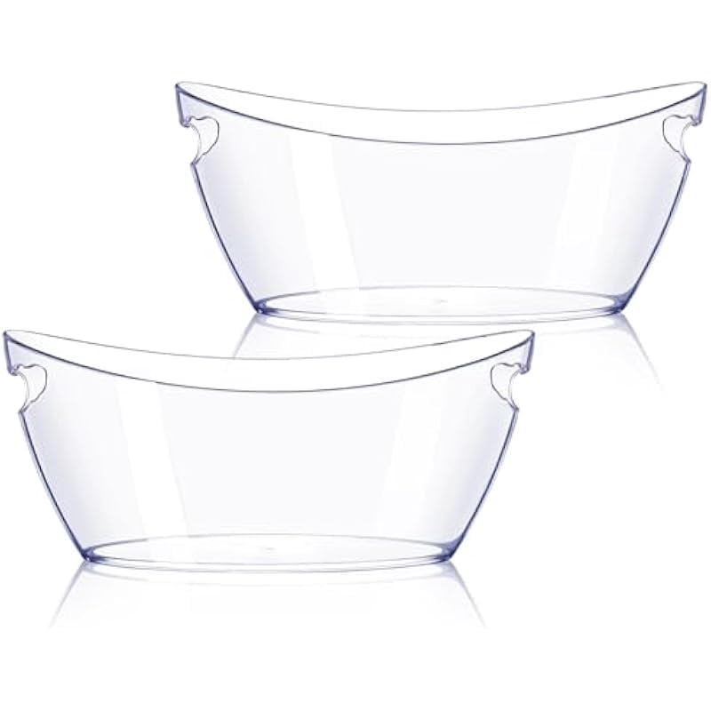 Pvc Ice Bucket 2-Pack 5.5L / 186 Fl Oz Long-Lasting Ice Bucket & Beverage Tub Set with ...