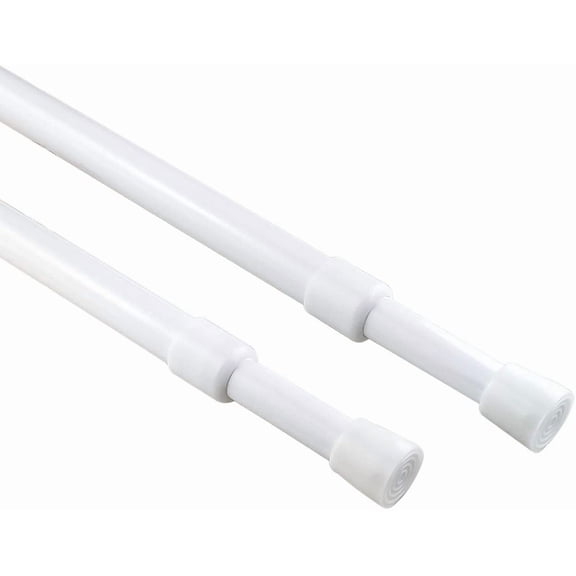 2 Pack 5/8" Tension Curtain Rod, RV Tension Bars, Cupboard Rods White 10 to 16 Inch