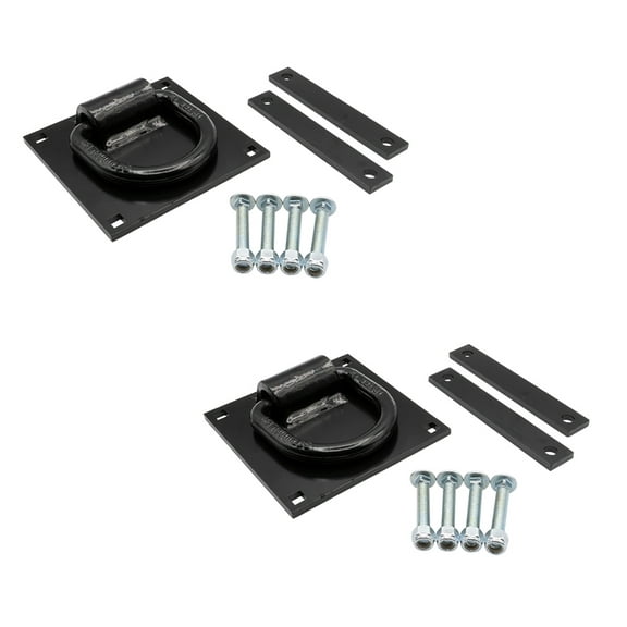2 Pack 5/8" Heavy Duty Bolt-On Forged D Ring for Trailers Trucks, Cargo Tie Downs - 18,000 Lbs Breaking Strength Black Powder Coated Steel