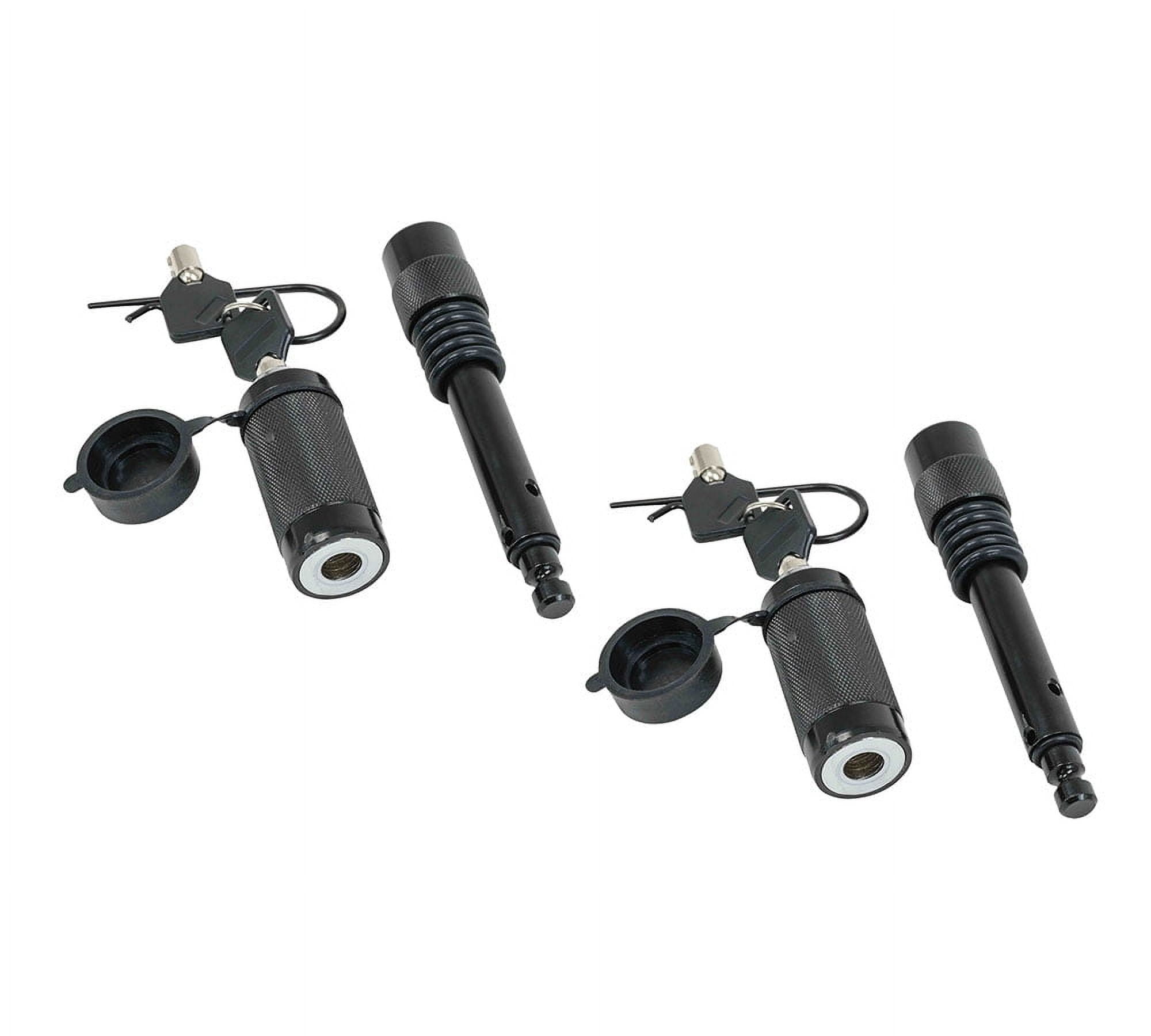 (2 Pack) 5/8" Hitch Pin w/Lock Keyed Differently, Fits 2-1/2" Receiver | Trailer Hitch Receiver Pin Lock for Hitch Bike Rack Tray Ball Tow Rope for Trailer Truck Car Boat (2 Keys/Pin)